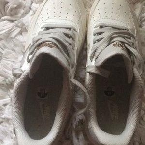 Cream white nike shoes